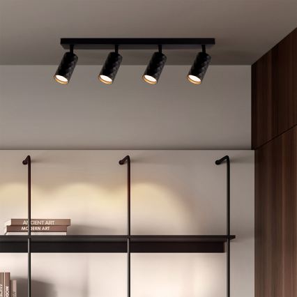 Brilagi - LED RGBW Stmievateľné bodové svietidlo SELE DIAMANT 4xGU10/6W/230V 3000K čierna + diaľkové ovládanie