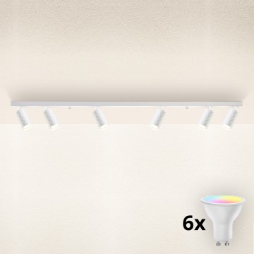 Brilagi - LED RGBW Stmievateľné bodové svietidlo SELE DIAMANT 6xGU10/6,5W/230V 2700-6500K Wi-Fi biela