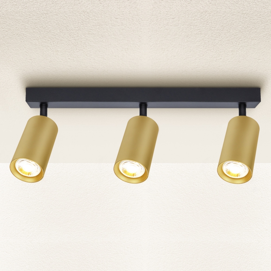 Brilagi - LED RGBW stmievateľné bodové svietidlo SELE GOLDEN 3xGU10/6,5W/230V 2700-6500K čierna/zlatá