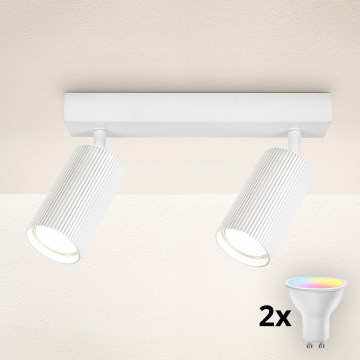 Brilagi - LED RGBW stmievateľné bodové svietidlo SELE MODERN 2xGU10/4,8W/230V 3000K biele + diaľkové ovládanie