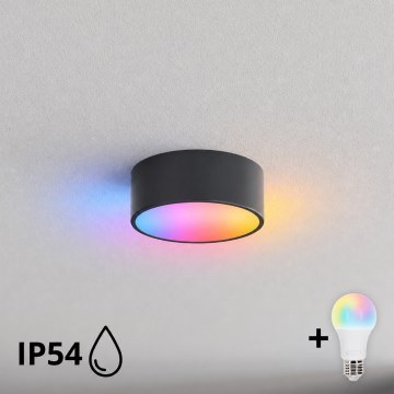 BRILAGI - LED RGBW Stmievateľné kúpeľňové stropné svietidlo CLARE 1xE27/12W/230V pr. 20 cm antracit IP54