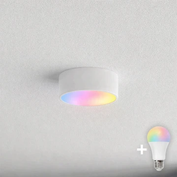 Brilagi - LED RGBW stmievateľné kúpeľňové stropné svietidlo CLARE 1xE27/9W/230V 2700-6500K pr. 20 cm IP54 Wi-Fi biela