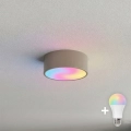 Brilagi - LED RGBW Stmievateľné kúpeľňové stropné svietidlo CLARE 1xE27/9W/230V 2700-6500K priemer 20 cm IP54 Wi-Fi béžová