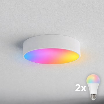 BRILAGI - LED RGBW stmievateľné kúpeľňové stropné svietidlo CLARE 2xE27/12W/230V 2700-6500K priemer 30 cm IP54 biele