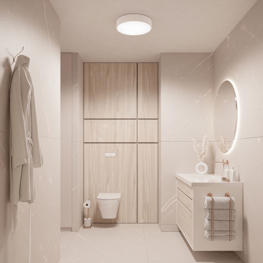BRILAGI - LED RGBW stmievateľné kúpeľňové stropné svietidlo CLARE 2xE27/12W/230V 2700-6500K priemer 30 cm IP54 biele