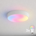 BRILAGI - LED RGBW stmievateľné kúpeľňové stropné svietidlo CLARE 3xE27/12W/230V 2700-6500K pr. 40 cm IP54 biela