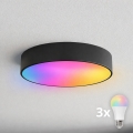 BRILAGI - LED RGBW stmievateľné kúpeľňové stropné svietidlo CLARE 3xE27/12W/230V 2700-6500K pr. 40 cm IP54 čierna