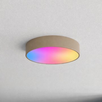 Brilagi - LED RGBW stmievateľné kúpeľňové stropné svietidlo CLARE 3xE27/9W/230V 2700-6500K priemer 40 cm IP54 Wi-Fi béžové