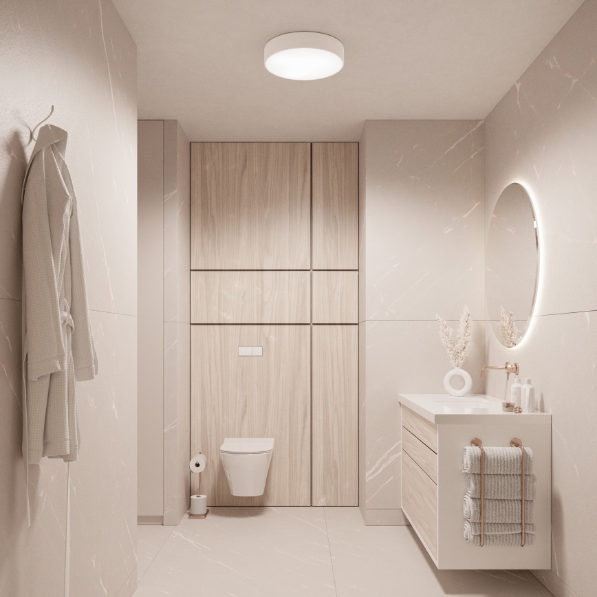 Brilagi - LED RGBW stmievateľné kúpeľňové stropné svietidlo CLARE 3xE27/9W/230V 2700-6500K pr. 40 cm IP54 Wi-Fi biela