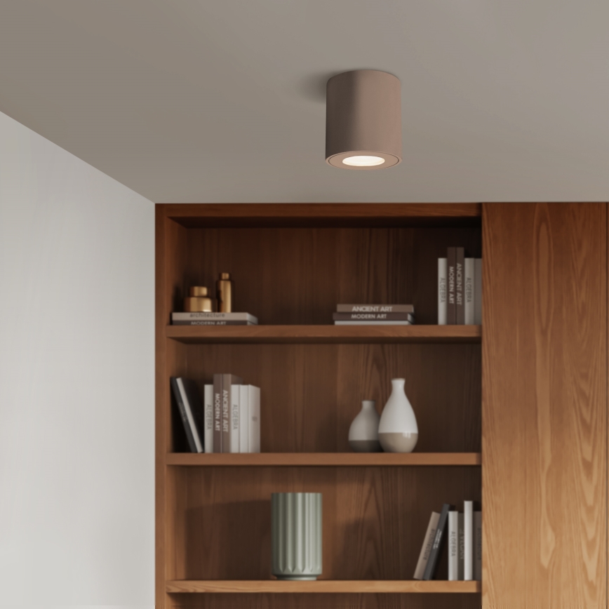 Brilagi - LED RGBW stmievateľné kúpeľňové svietidlo MIA 1xGU10/4,8W/230V 3000K 84x80 mm béžová IP54 + diaľkové ovládanie