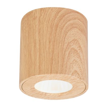 Brilagi - LED RGBW stmievateľné kúpeľňové svietidlo MIA 1xGU10/4,8W/230V 3000K 84x80 mm dubový dekor IP44 + diaľkové ovládanie