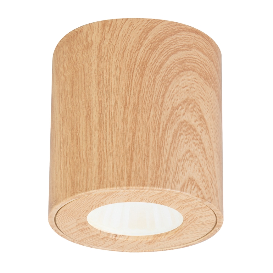 Brilagi - LED RGBW stmievateľné kúpeľňové svietidlo MIA 1xGU10/4,8W/230V 3000K 84x80 mm dubový dekor IP44 + diaľkové ovládanie