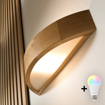 BRILAGI - LED RGBW stmievateľné nástenné svietidlo CARVALHO 1xE27/12W/230V 2700-6500K dub