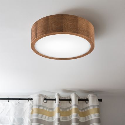 BRILAGI - LED RGBW Stmievateľné stropné svietidlo CARVALHO 1xE27/12W/230V 2700-6500K dub pr. 27,5 cm