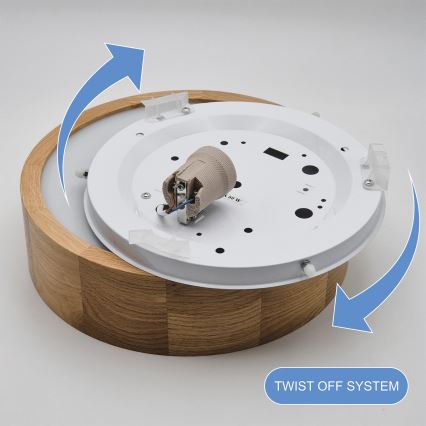 Brilagi - LED RGBW Stmievateľné stropné svietidlo CARVALHO 1xE27/15W/230V 2700-6500K Wi-Fi dub pr. 27,5 cm