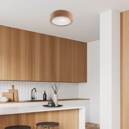 Brilagi - LED RGBW Stmievateľné stropné svietidlo CARVALHO 1xE27/9W/230V 2700-6500K Wi-Fi dub pr. 27,5 cm