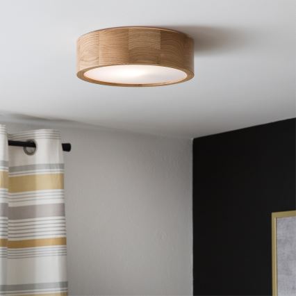 Brilagi - LED RGBW Stmievateľné stropné svietidlo CARVALHO 1xE27/9W/230V 2700-6500K Wi-Fi dub pr. 27,5 cm