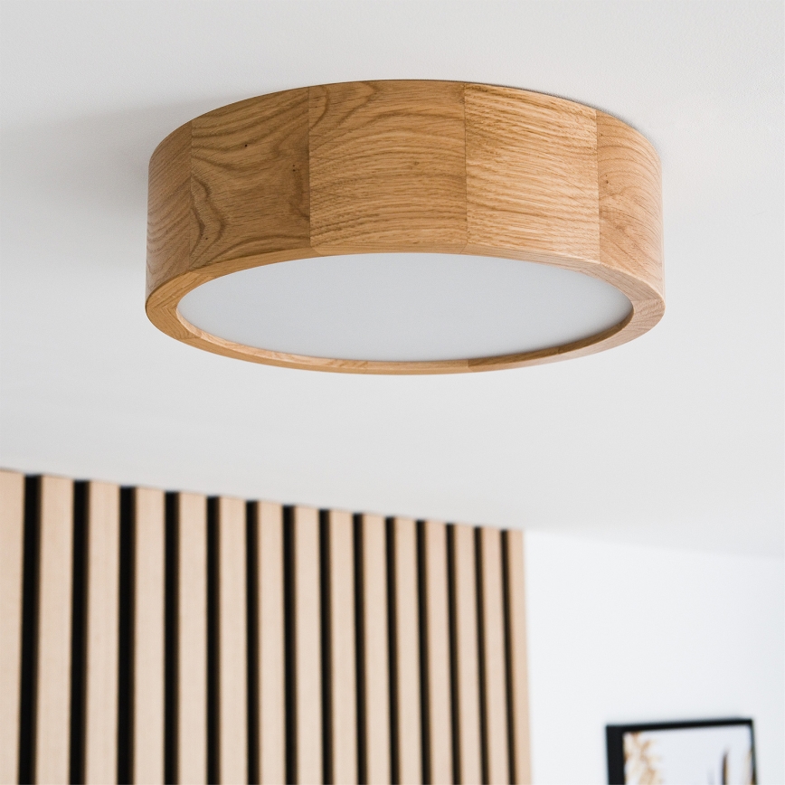 Brilagi - LED RGBW Stmievateľné stropné svietidlo CARVALHO 1xE27/9W/230V 2700-6500K Wi-Fi dub pr. 27,5 cm