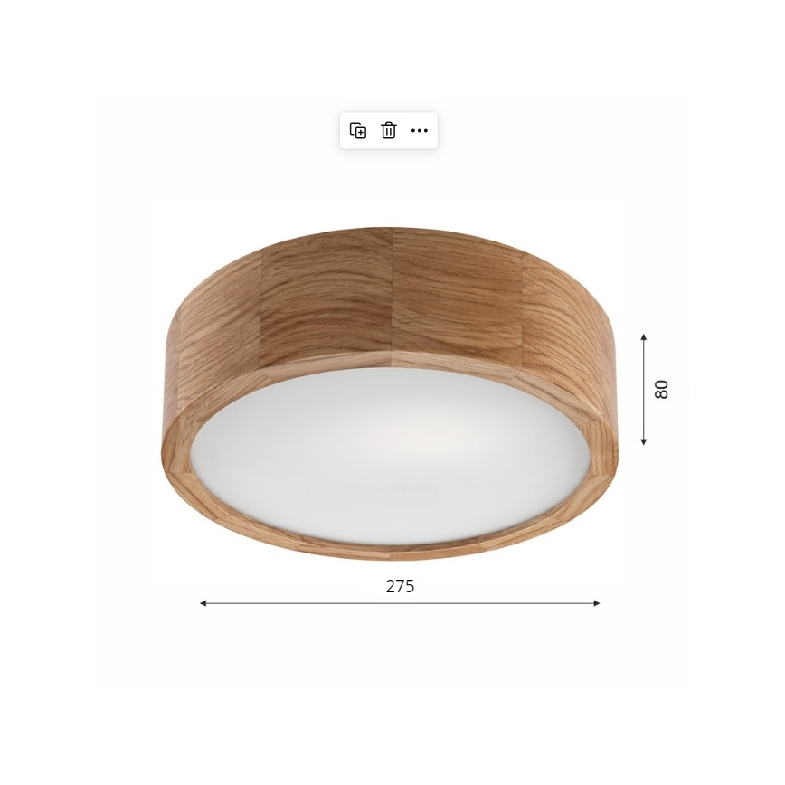 Brilagi - LED RGBW Stmievateľné stropné svietidlo CARVALHO 1xE27/9W/230V 2700-6500K Wi-Fi dub pr. 27,5 cm