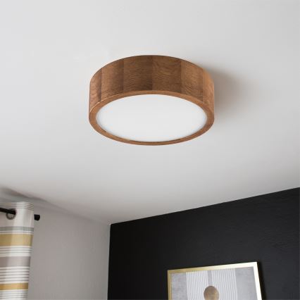Brilagi - LED RGBW Stmievateľné stropné svietidlo CARVALHO 1xE27/9W/230V 2700-6500K Wi-Fi dub pr. 27,5 cm