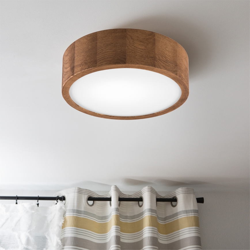 Brilagi - LED RGBW Stmievateľné stropné svietidlo CARVALHO 1xE27/9W/230V 2700-6500K Wi-Fi dub pr. 27,5 cm