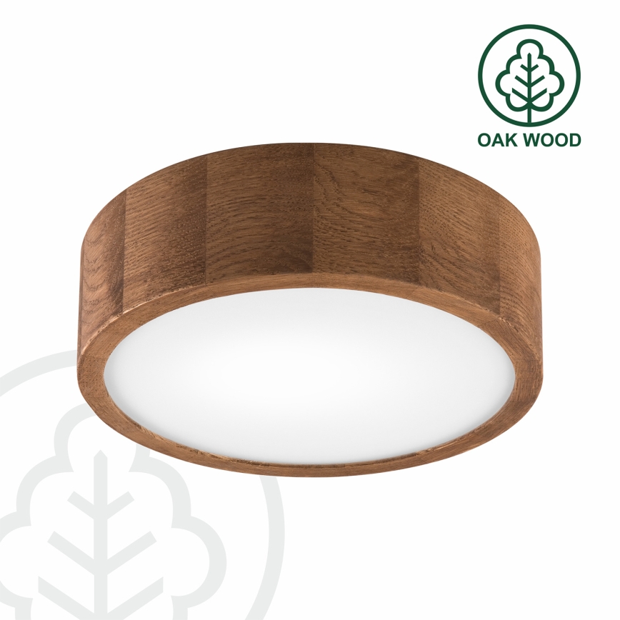 Brilagi - LED RGBW Stmievateľné stropné svietidlo CARVALHO 1xE27/9W/230V 2700-6500K Wi-Fi dub pr. 27,5 cm