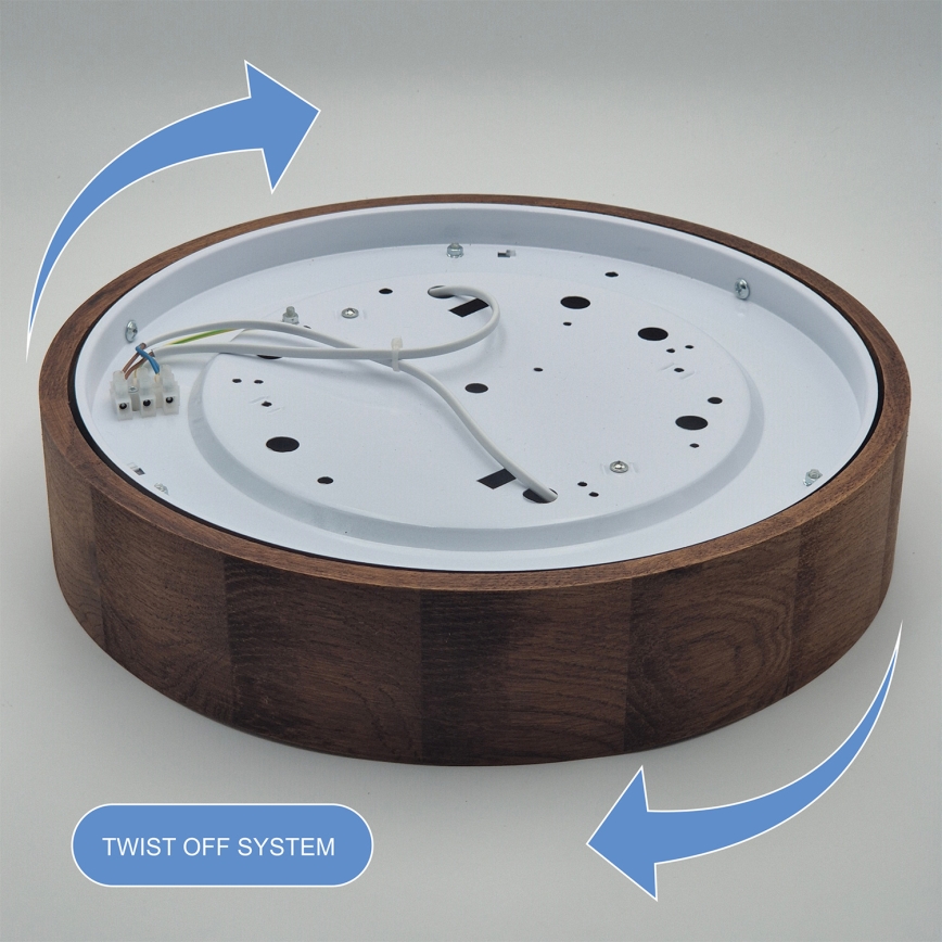 Brilagi - LED RGBW stmievateľné stropné svietidlo CARVALHO 2xE27/15W/230V 2700-6500K Wi-Fi dub pr. 37,5 cm