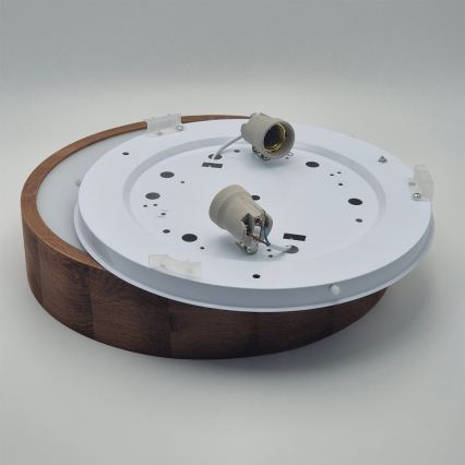 Brilagi - LED RGBW stmievateľné stropné svietidlo CARVALHO 2xE27/15W/230V 2700-6500K Wi-Fi dub pr. 37,5 cm