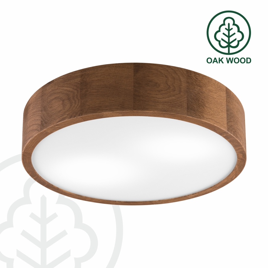 Brilagi - LED RGBW stmievateľné stropné svietidlo CARVALHO 2xE27/9W/230V 2700-6500K Wi-Fi dub pr. 37,5 cm