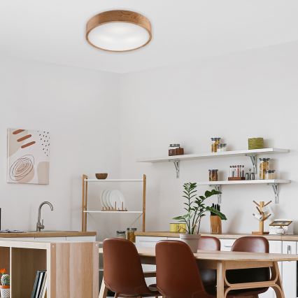 Brilagi - LED RGBW Stmievateľné stropné svietidlo CARVALHO 3xE27/15W/230V 2700-6500K Wi-Fi dub pr. 47,5 cm
