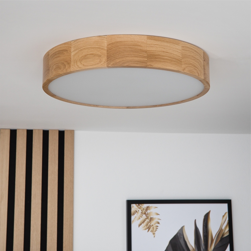 Brilagi - LED RGBW Stmievateľné stropné svietidlo CARVALHO 3xE27/9W/230V 2700-6500K Wi-Fi dub pr. 47,5 cm