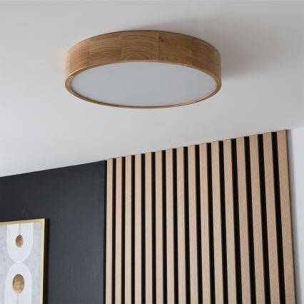 Brilagi - LED RGBW Stmievateľné stropné svietidlo CARVALHO 3xE27/9W/230V 2700-6500K Wi-Fi dub pr. 47,5 cm