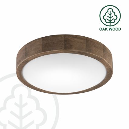 BRILAGI - LED RGBW stmievateľné stropné svietidlo CARVALHO SLIM 1xE27/12W/230V 2700-6500K dub pr. 27 cm