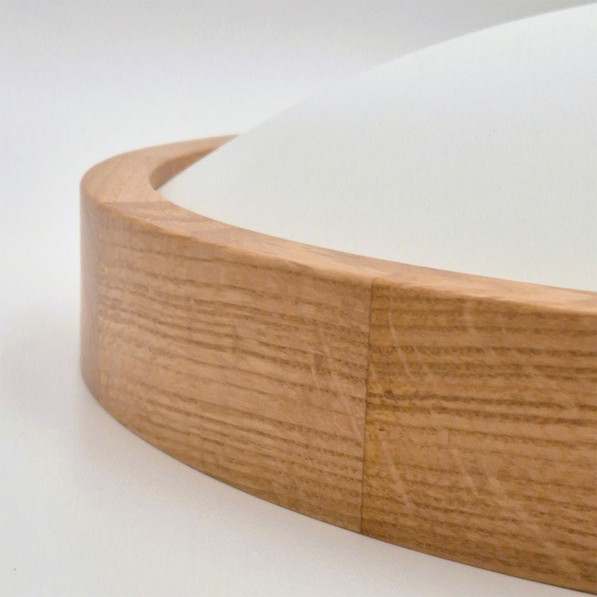 Brilagi - LED RGBW stmievateľné stropné svietidlo CARVALHO SLIM 2xE27/15W/230V 2700-6500K Wi-Fi dub priemer 37 cm