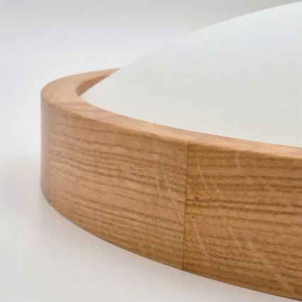 Brilagi - LED RGBW stmievateľné stropné svietidlo CARVALHO SLIM 2xE27/9W/230V 2700-6500K Wi-Fi dub priemer 37 cm
