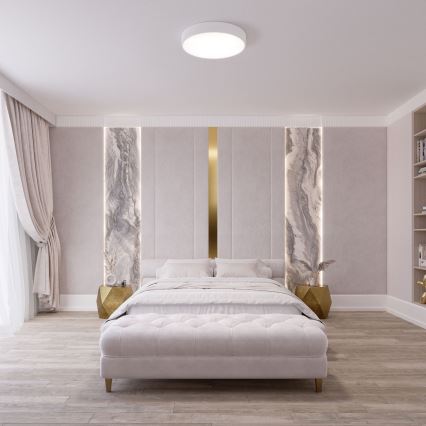 Brilagi - LED RGBW stmievateľné stropné svietidlo CLARE 2xE27/9W/230V 2700-6500K priemer 30 cm Wi-Fi biela