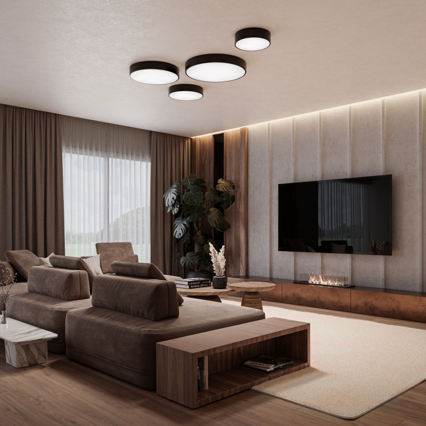 Brilagi - LED RGBW stmievateľné stropné svietidlo CLARE 2×E27/9W/230V 2700–6500 K priemer 30 cm Wi-Fi čierne