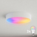 BRILAGI - LED RGBW stmievateľné stropné svietidlo CLARE 3xE27/12W/230V 2700-6500K pr. 40 cm biele