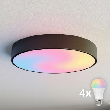 BRILAGI - LED RGBW Stmievateľné stropné svietidlo CLARE 4xE27/12W/230V 2700-6500K pr. 50 cm čierna