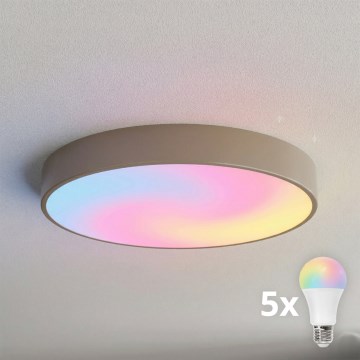 BRILAGI - LED RGBW Stmievateľné stropné svietidlo CLARE 5xE27/12W/230V 2700-6500K pr. 60 cm béžová
