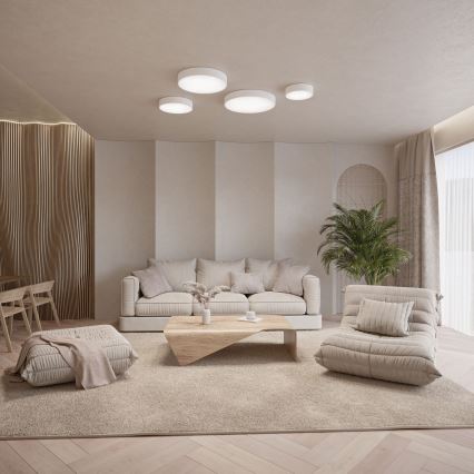 Brilagi - LED RGBW stmievateľné kúpeľňové stropné svietidlo CLARE 3xE27/9W/230V 2700-6500K priemer 40 cm IP54 Wi-Fi biela