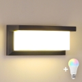 Brilagi - LED RGBW Stmievateľné vonkajšie nástenné svietidlo BRICKY 1xE27/9W/230V 2700-6500K antracit IP54