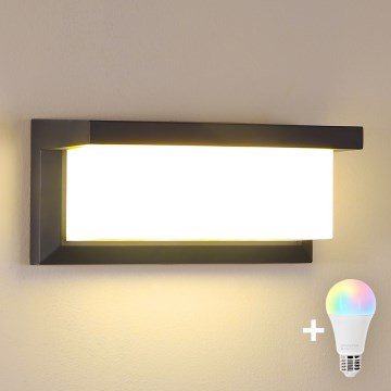 Brilagi - LED RGBW Stmievateľné vonkajšie nástenné svietidlo BRICKY 1xE27/9W/230V 2700-6500K antracit IP54