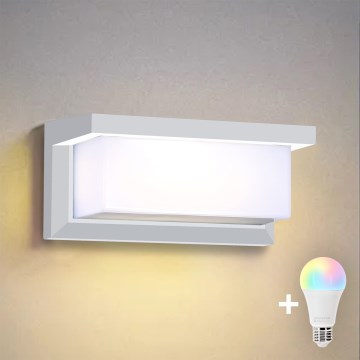 Brilagi - LED RGBW Stmievateľné vonkajšie nástenné svietidlo BRICKY 1xE27/9W/230V 2700-6500K IP54 biela