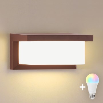 Brilagi - LED RGBW Stmievateľné vonkajšie nástenné svietidlo BRICKY 1xE27/9W/230V 2700-6500K IP54 hnedá