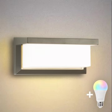 Brilagi - LED RGBW stmievateľné vonkajšie nástenné svietidlo BRICKY 1xE27/9W/230V 2700-6500K IP54 sivá