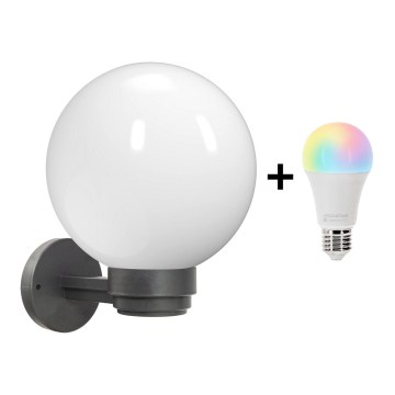 Brilagi - LED RGBW stmievateľné vonkajšie nástenné svietidlo HARBOR 1xE27/15W/230V 2700-6500K IP33 antracit/biela