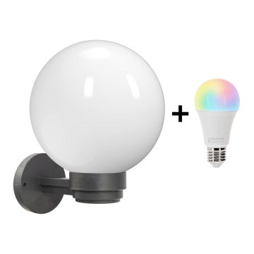 Brilagi - LED RGBW stmievateľné vonkajšie nástenné svietidlo HARBOR 1xE27/9W/230V 2700-6500K IP33 antracit/biela