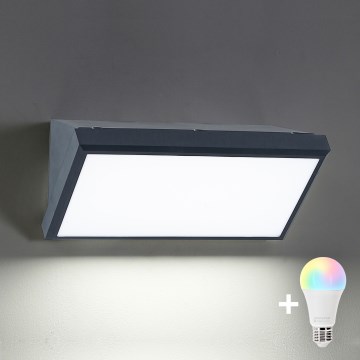 Brilagi - LED RGBW stmievateľné vonkajšie nástenné svietidlo TRIANGLE 1xE27/9W/230V 2700-6500K IP65 antracit
