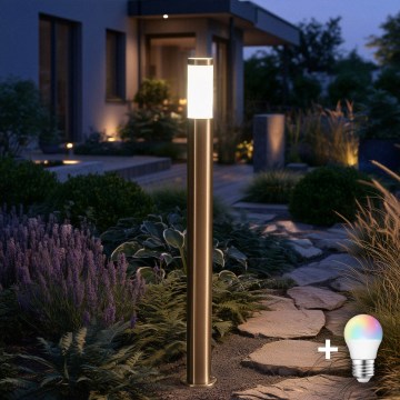 BRILAGI - LED RGBW stmievateľné vonkajšie svietidlo ELIA 1xE27/6,5W/230V 2700-6500K IP44 Wi-Fi 100 cm matný chróm